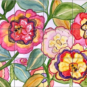 Camilla Honey Bees von Becki Thomas Fliesenbild Backsplash, Kitchen Home Décor, Kunstwerk auf Fliesen, USA Made