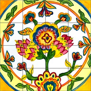 Portugeas Plate 2 By Becki Thomas Tile Mural Backsplash, Kitchen Home Décor, Artwork on Tiles, Decorative Tiles, USA Made