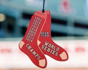 Boston Red Sox Wood Ornament, 2018 World Series  Champions, Bean Town - Ready to ship