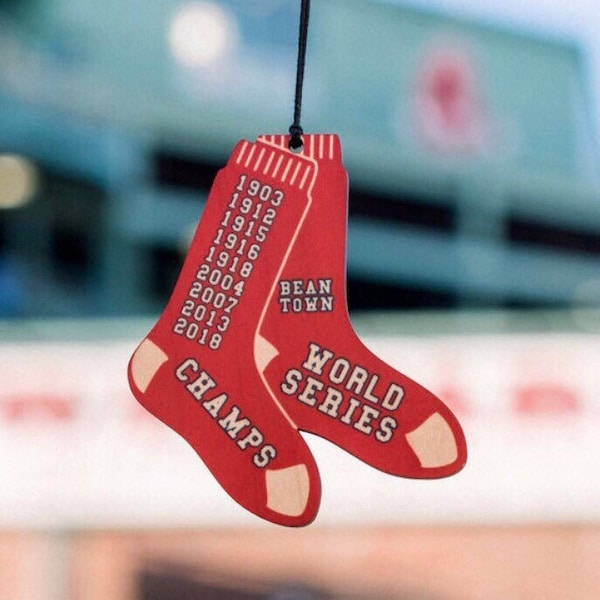 Boston Red Sox Wood Ornament, Campioni delle World Series 2018, Bean Town - Pronto per la spedizione