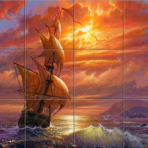 Voyage Light By Abraham Hunter  Tile Mural Backsplash, Kitchen Home Décor,  Tile Artwork  Decorative Tiles, Ceramic Tile Mural