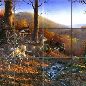 Wandbild der Sawnee Hills von Abraham Hunter, Küche Wohndekor, Fliesengrafik Dekorative Fliesen, Keramikfliesenbild