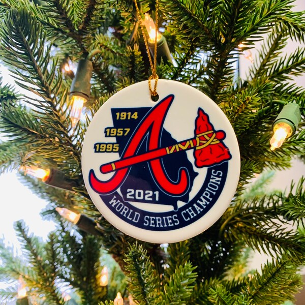 Atlanta Braves ceramic Christmas Ornament, 2021 World Series Champions, The Big Peach -  Ready to ship