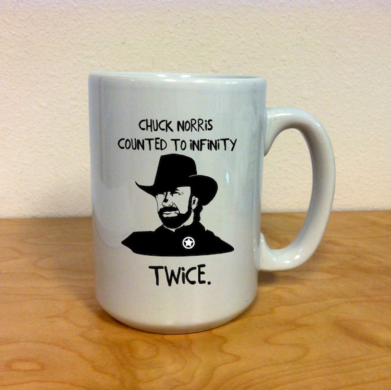 Chuck Norris Funny Coffee Mug, Counted to Infinity Twice, Mugs