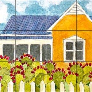 Nopal Bauernhaus von Becki Thomas Fliesenbild Backsplash, Küche Wohndekor, Kunstwerk auf Fliesen, dekorative Fliesen, USA Made