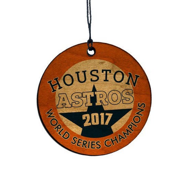 Houston Astros Christmas Ornament, Texas, Wood, Baseball , Champions de la Série mondiale 2017