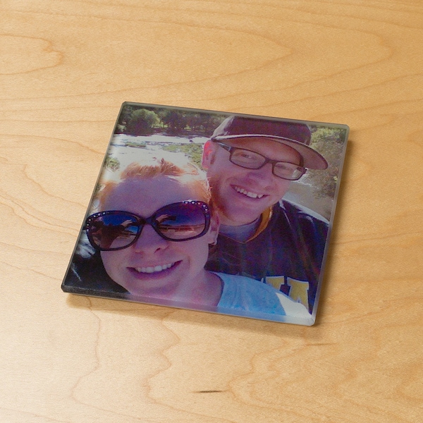 Custom Imaged Photo Glass Drink Coaster / Paper Weight