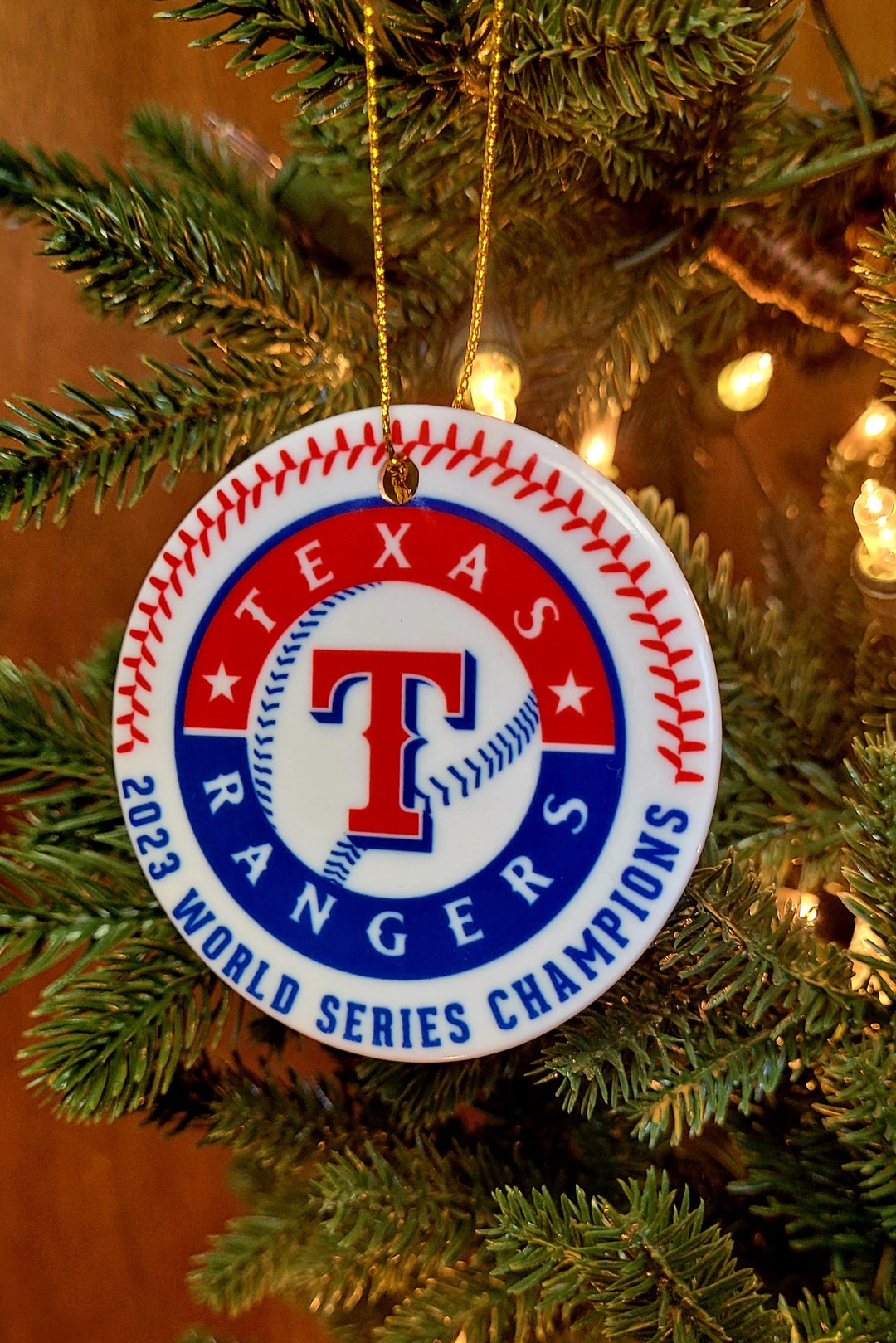 Texas Rangers Ceramic Christmas Ornament, 2025 World Series Champions