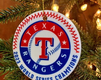 Keramisch kerstornament Texas Rangers, World Series Champions 2023, - Klaar voor verzending