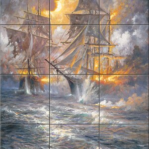 4 Inch Ceramic Tile - A Classic Nautical Ship Anchor And Helm For Any Sailor. Creative Studios – Nautical Sailing