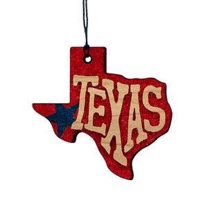 Texas Christmas Tree Ornament, State Shaped Wood Ornament, perfect for a Texas Themed Christmas Tree