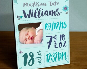 Personalized Baby Announcement 8"x10" Ceramic Tile Newborn It's A Girl Boy Congrats Nursery Room Decor Decoration
