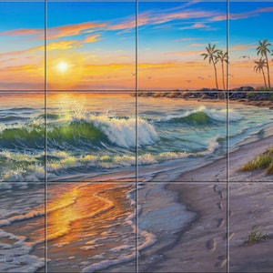 Setting Sun By Darrell Bush  Tile Mural Backsplash, Kitchen Home Décor,  Tile Artwork  Decorative Tiles, Ceramic Tile Mural