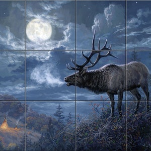 Native Song By Abraham Hunter Tile Mural Backsplash, Kitchen Home Décor, Artwork on Tiles, Decorative Tiles, Ceramic Tile Mural, USA Made