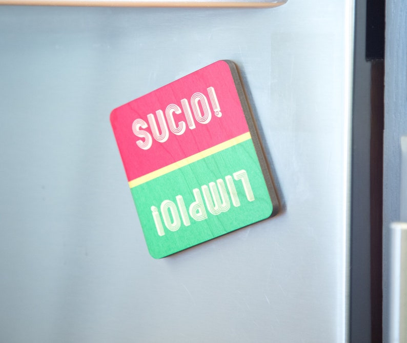 Spanish Dirty Clean Dishwasher Sign Spanish Flag Etsy