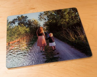 Personalisierte Glasschneidebretter, Fotogeschenk, spülmaschinenfest, Muttertagsgeschenk