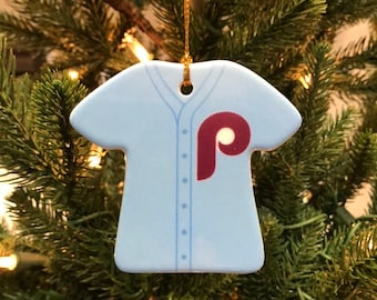 Philadelphia Phillies Throwback Jersey ceramic Christmas Ornament, 2022 World Series, Philly Fever National League Champions - Ready to ship