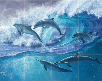 Keep On Swimming By Abraham Hunter  Tile Mural Backsplash, Kitchen Home Décor,  Tile Artwork  Decorative Tiles, Ceramic Tile Mural