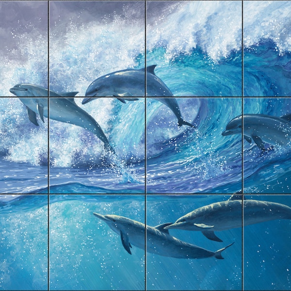 Keep On Swimming By Abraham Hunter  Tile Mural Backsplash, Kitchen Home Décor,  Tile Artwork  Decorative Tiles, Ceramic Tile Mural