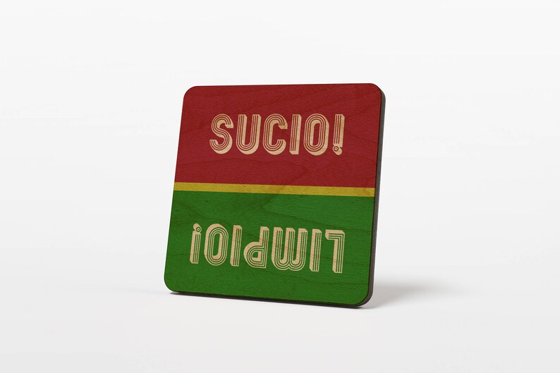 Spanish Dirty Clean Dishwasher Sign Spanish Flag Etsy