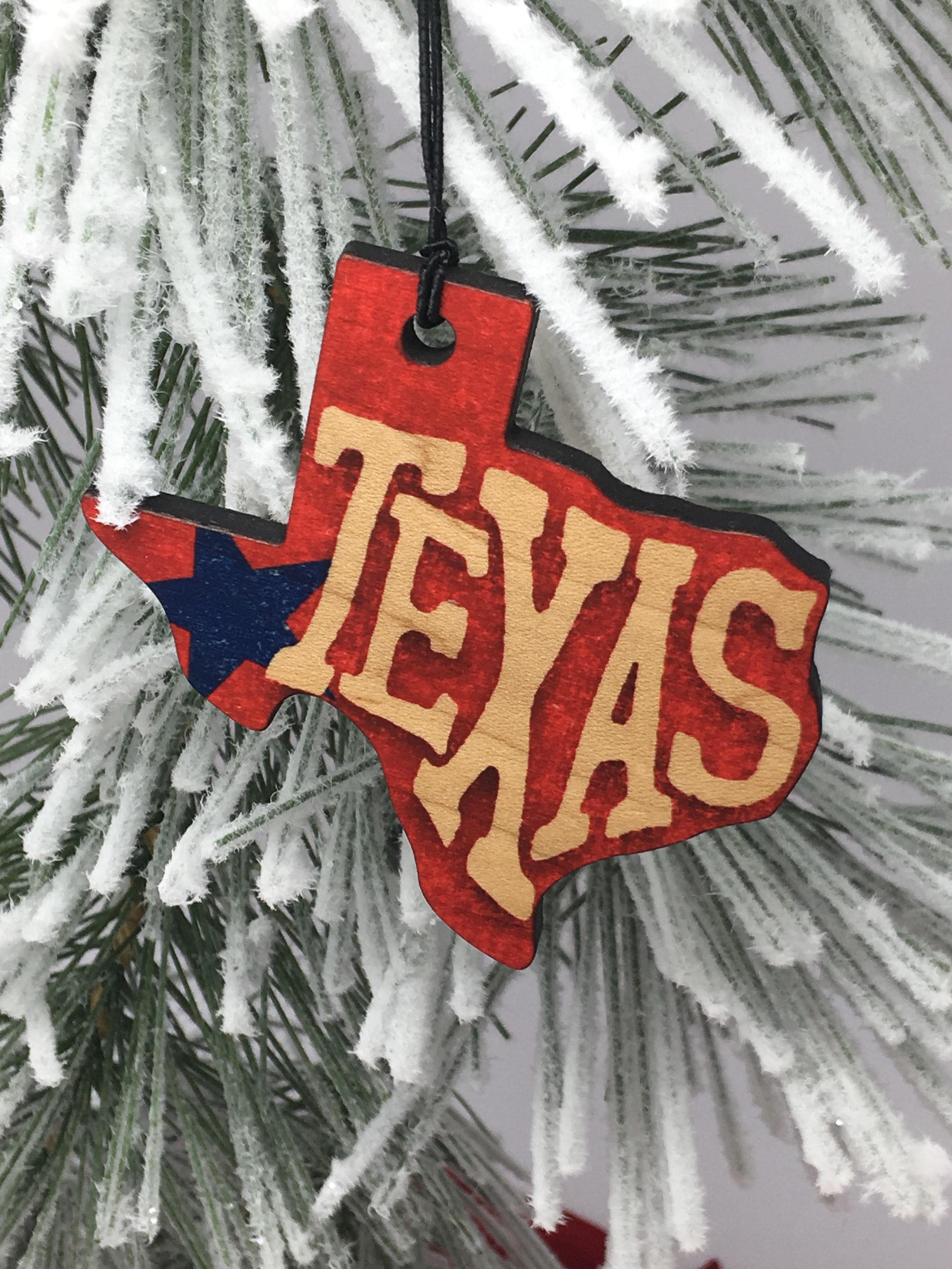 Texas Christmas Tree Ornament State Shaped Wood Ornament | Etsy