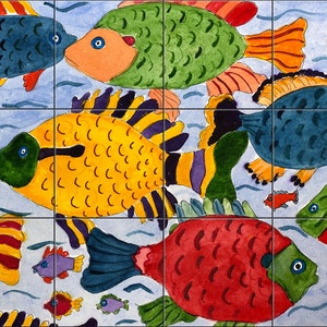 Tropical Fish By Becki Thomas Tile Mural Backsplash, Kitchen Home Décor, Artwork on Tiles, Decorative Tiles, USA Made