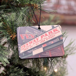 Boston Red Sox Fenway Park Mural Wood Ornament, Boston Baseball Keepsake Gift
