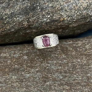 Gold, silver and tourmaline ring