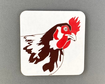 Chicken coaster - animal coasters - Hen - Farm Yard - tea set - small gift - Melamine - made in the uk - New home gift - Housewarming - Kids