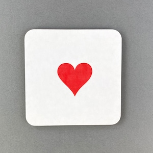 Red love Heart coaster - Anniversary gift - Just because - tea coaster - Melamine coaster - UK made - New home - Stocking filler - Christmas
