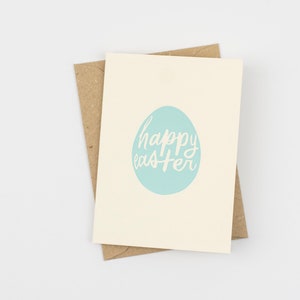 Ostereier Karte - Fröhliche Ostern - Blaues Ei Letterpress Karten -Osterei Karte - Kleine Grußkarten - Blaues Ei - Geschenkanhänger - Klassenlehrerin