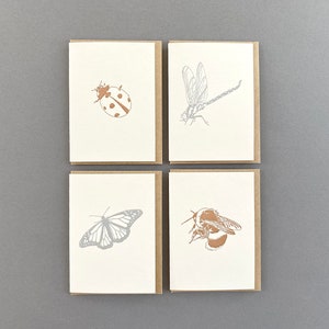 Metallic Insects Card Set - Insekten Karte - Insekten Karte - Letterpress - Letterpress - Geschenkanhänger - Geschenkanhänger - Nachricht