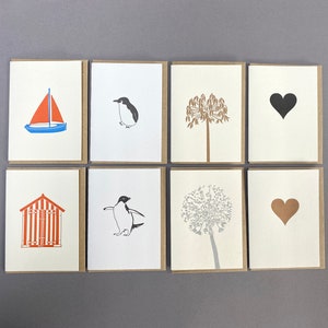 Paquet multiple de cartes - Cartes de remerciement - Sympathie - Nouvelle maison - Cartes Pensée à vous - Cartes typographiques - Petites cartes