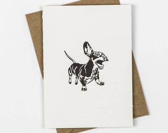 Dachshund Card - SALE Dachshund Card - Dog note card - Letterpress note cards - Small note cards - Dog card - dog greeting card - Dachshund