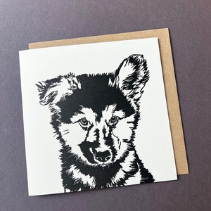 Elsässer Welpen Karte - Deutscher Schäferhund - Dog Walker - Lehrer Karte - Denken an Dich - Geburtstagskarte - Einzigartige Geburtstagskarte - Letterpress