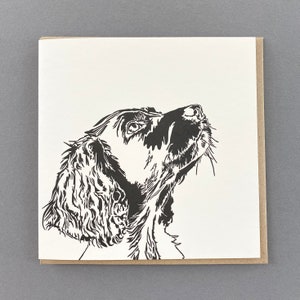 Carte Springer Spaniel chien - carte d'anniversaire - cartes typographiques - carte Springer - chiot épagneul - carte chien - cartes de voeux artistiques - Springer