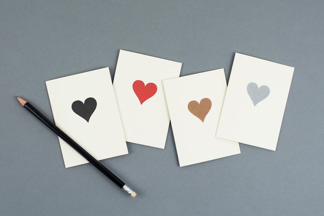 Letterpress Heart Note Cards: Classic Love Notes, Thank You Cards - Etsy