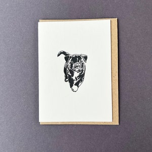 Carte pour chiot Staffie - Carte de remerciement - Typographie - Petite carte - Anniversaire - Staffordshire Bull Terrier - Promeneur de chien - Étiquettes cadeaux - Faire-part