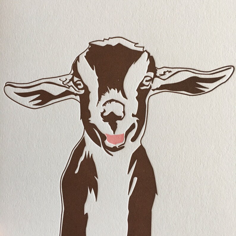 Goat Card Cute card for friend Birthday Card Thank you card Farm Animals Card for a Farmer Baby Goat note card handmade card image 4