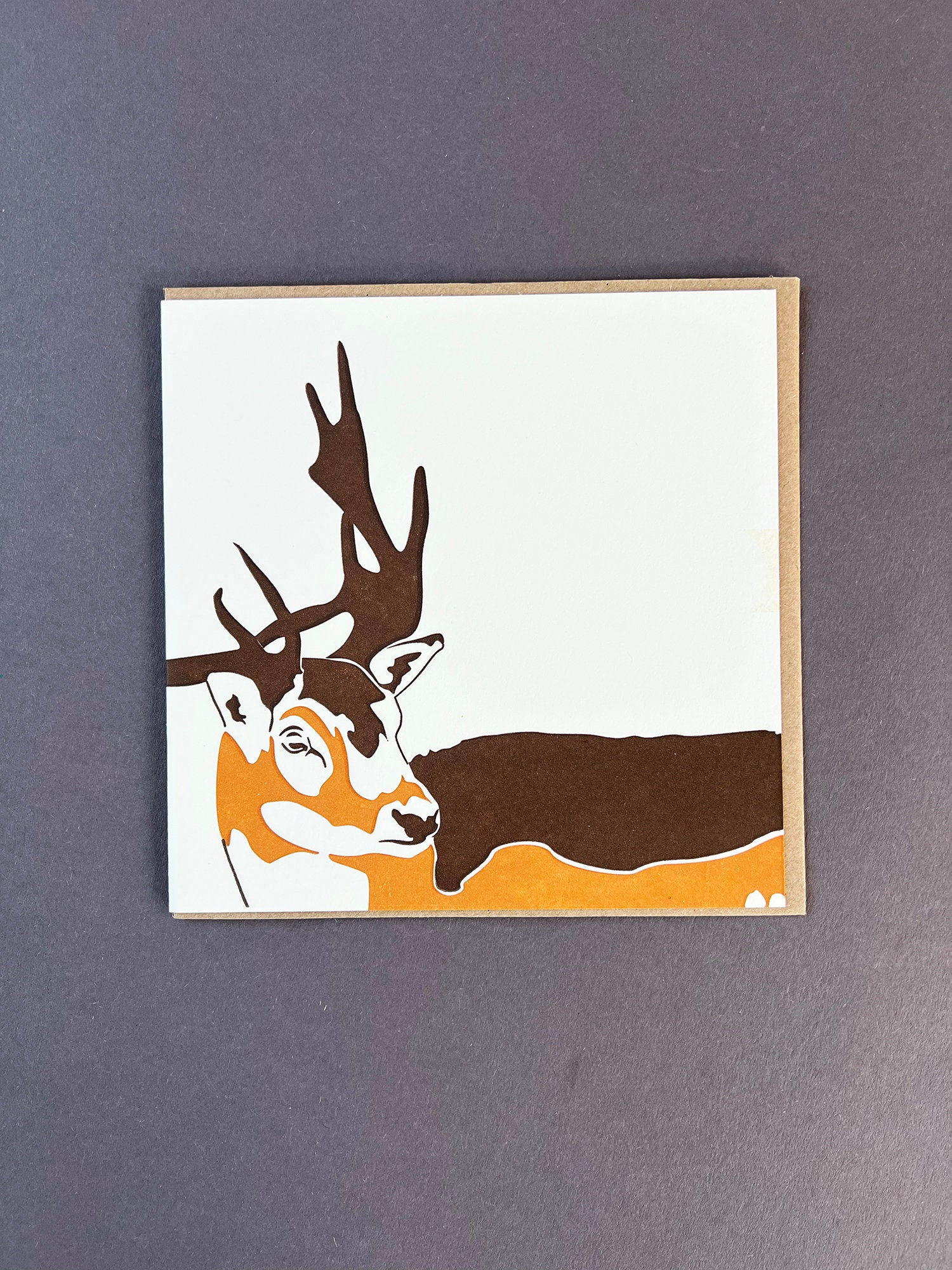 Hirschkarte - Britische Wildtier - Hirsch - Bräutigam - Hochzeitskarte - Letterpress Karten - Tier Weihnachtskarten - xmas - Junggesellenabschied