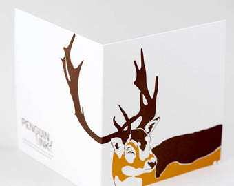 Stag card - British Wildlife - Deer - Groom - wedding card - Letterpress cards - Animal Christmas cards - xmas - Fathers day