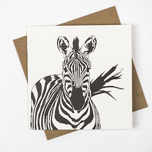 Bedankkaart - Zebra Print Card - Luxe kaarten - Dierenkaart - Kinderverjaardag - Boekdruk - Zebrakaart - Vaderdag - Verjaardag