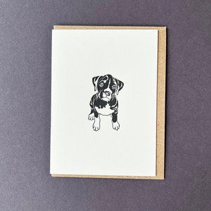 Boxer-Welpe Karte - Dankeskarten - Geburtstagskarte - Geschenkanhänger - Boxer - Geschenkanhänger - Boxer Karte