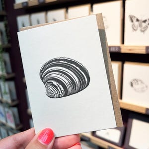 Auger Shell Letterpress Card: Seaside small Thank You Note - Gift tag
