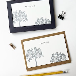 Agapanthus - Grußkarten Set - Letterpress Note - Dankeschön - Feier des Lebens - Weihnachten - Thinking of you - Einladungen
