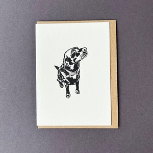 Labrador Welpen Karte - Dankeskarten - Letterpress - Kleine Grußkarten - Geburtstag - Labrador Welpe Nachricht - Labrador Geschenkanhänger - Dog Walker