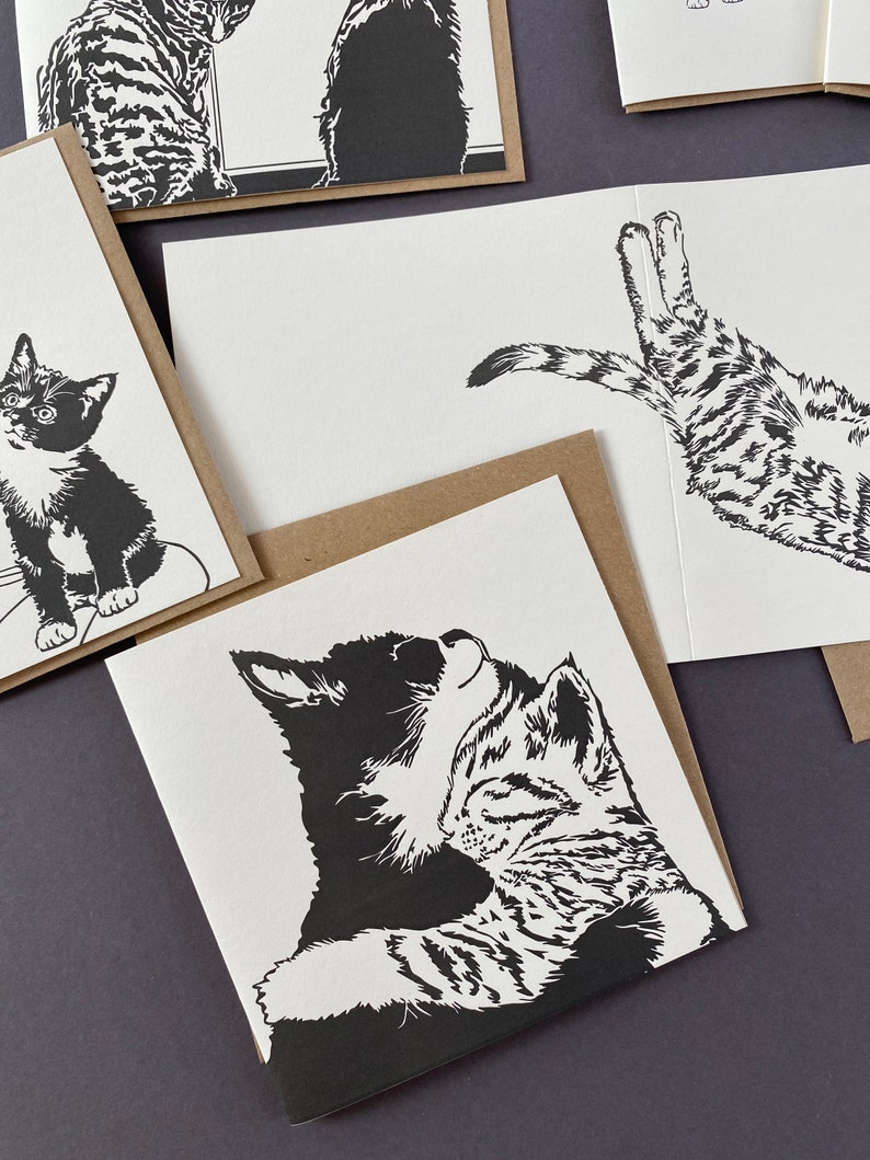 Cats Cuddling Anniversary card Valentines Day card image 6
