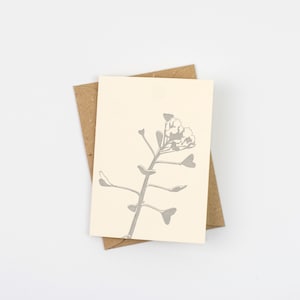 Shepherds Purse - Biglietto Love Hearts - Argento metallizzato - Testa di seme - Biglietto tipografico - Biglietto di ringraziamento - Etichetta regalo - Biglietto regalo - Insegnante