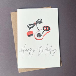 Happy Birthday Karte - Gamer Karte - Letterpress - Für Kinder - Für Erwachsene - Vintage Controller - Karte für Ihn - Karte für Sie - Gamer Girl