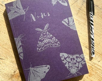 Moth letterpress Notebook - Stationary gift - Moth Notepad - Christmas present - Graduation gift